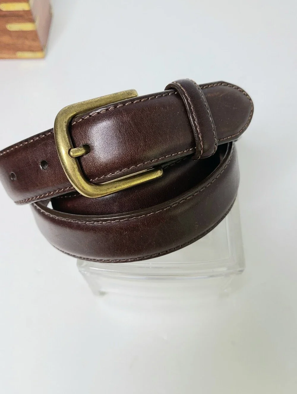L.L. Bean Made in USA Genuine Full Grain Leather Vintage Belt